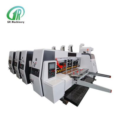 Kontrol ISO PLC Mesin Cetak Karton Flexo Bergelombang Dengan Slotting Die Cutting Stacker