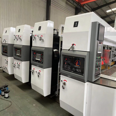 Kontrol ISO PLC Mesin Cetak Karton Flexo Bergelombang Dengan Slotting Die Cutting Stacker