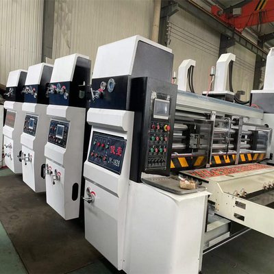 Kontrol ISO PLC Mesin Cetak Karton Flexo Bergelombang Dengan Slotting Die Cutting Stacker