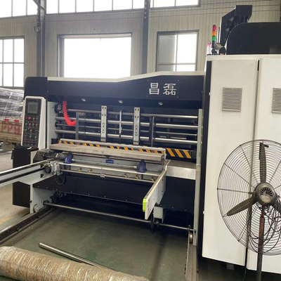 Kontrol ISO PLC Mesin Cetak Karton Flexo Bergelombang Dengan Slotting Die Cutting Stacker