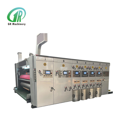 Tinta Karton Bergelombang Mesin Cetak Flexo Slotter Rotary Die Cutter Disesuaikan
