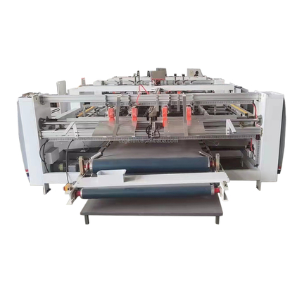 Semi Otomatis Double Pieces Corrugated Box Folder Gluer 220v