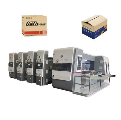 Mesin Pembuat Kotak Rotary Otomatis Penuh 1-6 Warna Dengan Mesin Pemotong Cetak Slotting Die