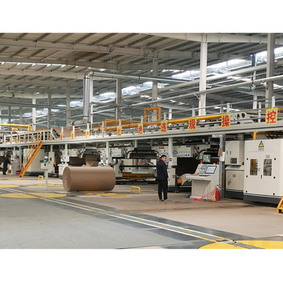 Lini Produksi Karton Rol Bergelombang Lima Lapisan 2500mm Berkecepatan Tinggi