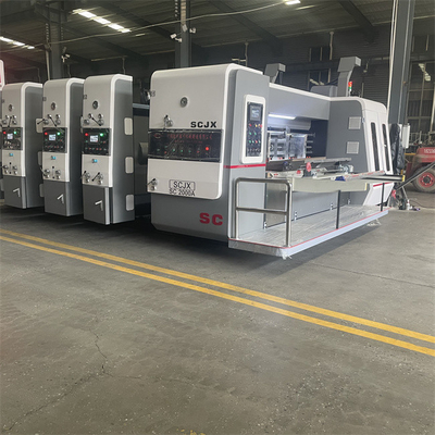 Kotak karton bergelombang Flexo Printing Slotting Rotary Die Cutting Stacker Machine
