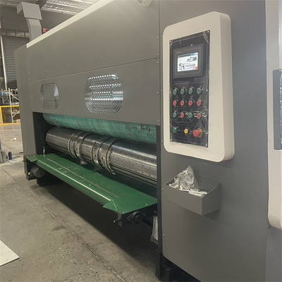 Kotak karton bergelombang Flexo Printing Slotting Rotary Die Cutting Stacker Machine