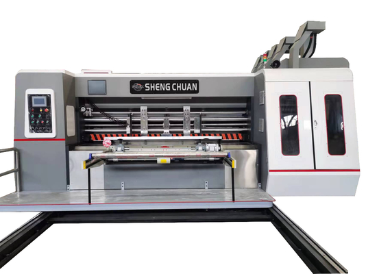 Lead Edge Feeding Flexo Printer Dengan Die Cutter Printer Flexo Warna Ganda Dengan Slotter