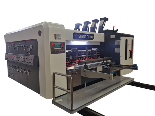 Flexo Printer Slotter Die-Cutter Stacker Mesin Karton Bergelombang Flexo Printer