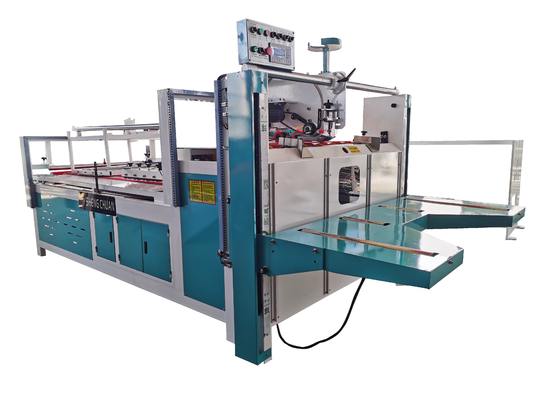 3 lapisan Semiauto Corrugated Carton Folder Gluer Machine Untuk Kotak Perekatan Lipat