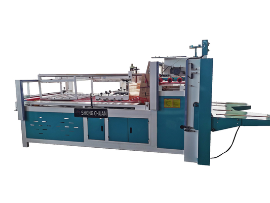 3 lapisan Semiauto Corrugated Carton Folder Gluer Machine Untuk Kotak Perekatan Lipat
