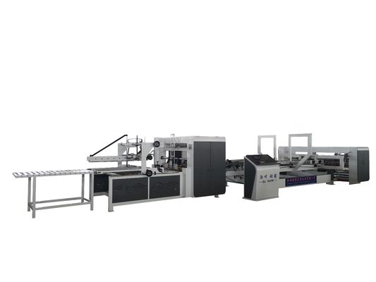 CE Folder Gluer Stitcher Sepenuhnya Otomatis Untuk Pembuatan Kotak Karton