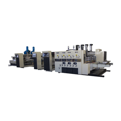 Rotary Flexo Folder Gluer Slotter Berkecepatan Tinggi Inline Dengan Die Cutter
